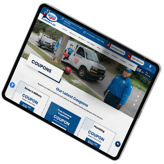 Website for Rooterhero Laptopview