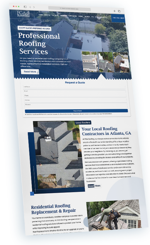 Website Development for FGA Roofing Company