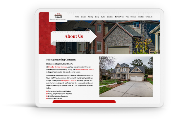 Website for Roofing in Tab