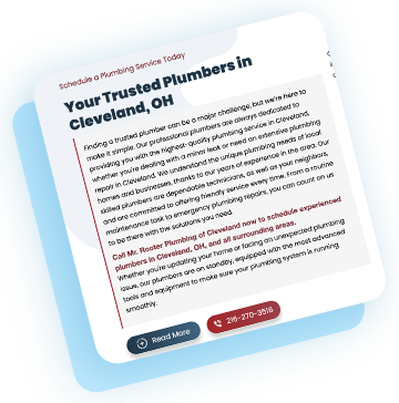 Mobile Design
for Plumbers