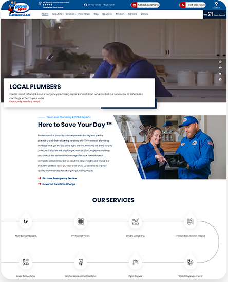 Website Design for Rooter Hero